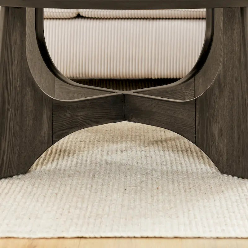 Table basse ronde en bois de 36 po pour salon