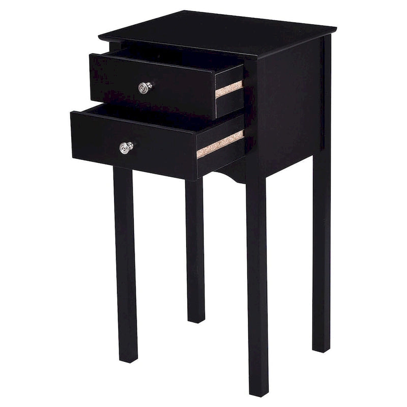 Table d'appoint avec 2 tiroirs - Noir