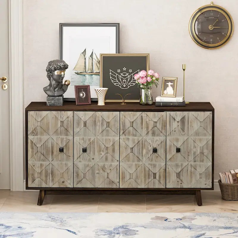 Buffet vintage à 4 portes de 59,84 po