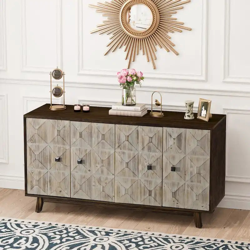 Buffet vintage à 4 portes de 59,84 po