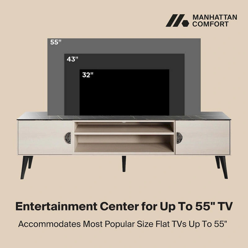 Meuble TV style Mid-Century Modern 180 cm