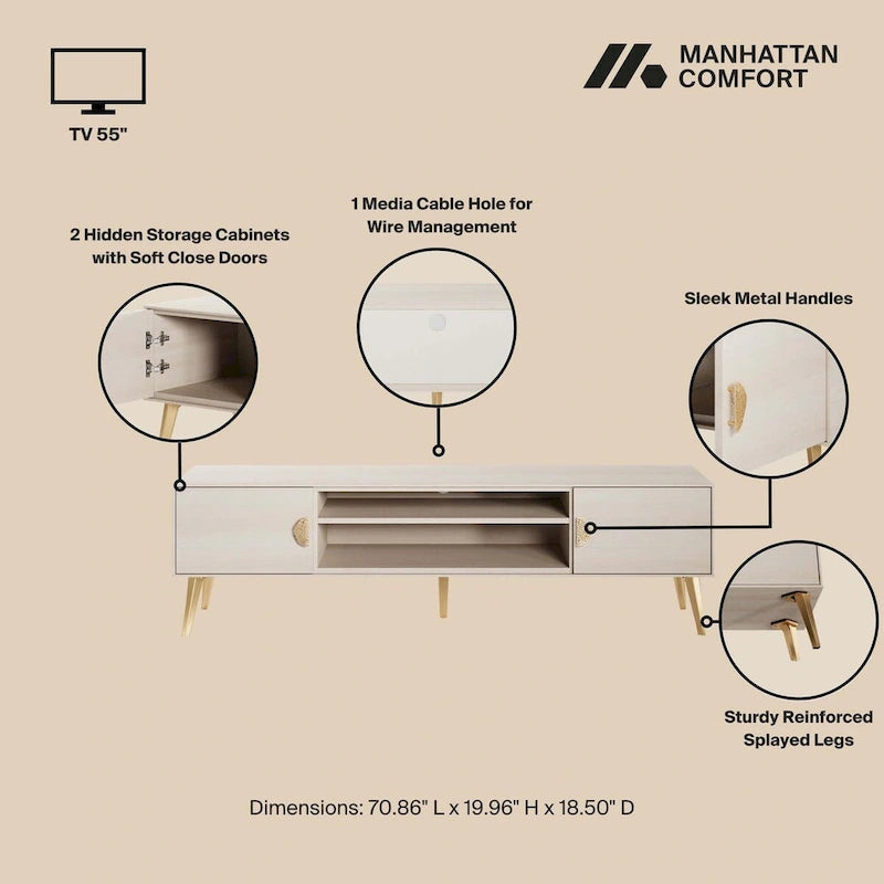 Meuble TV style Mid-Century Modern 180 cm