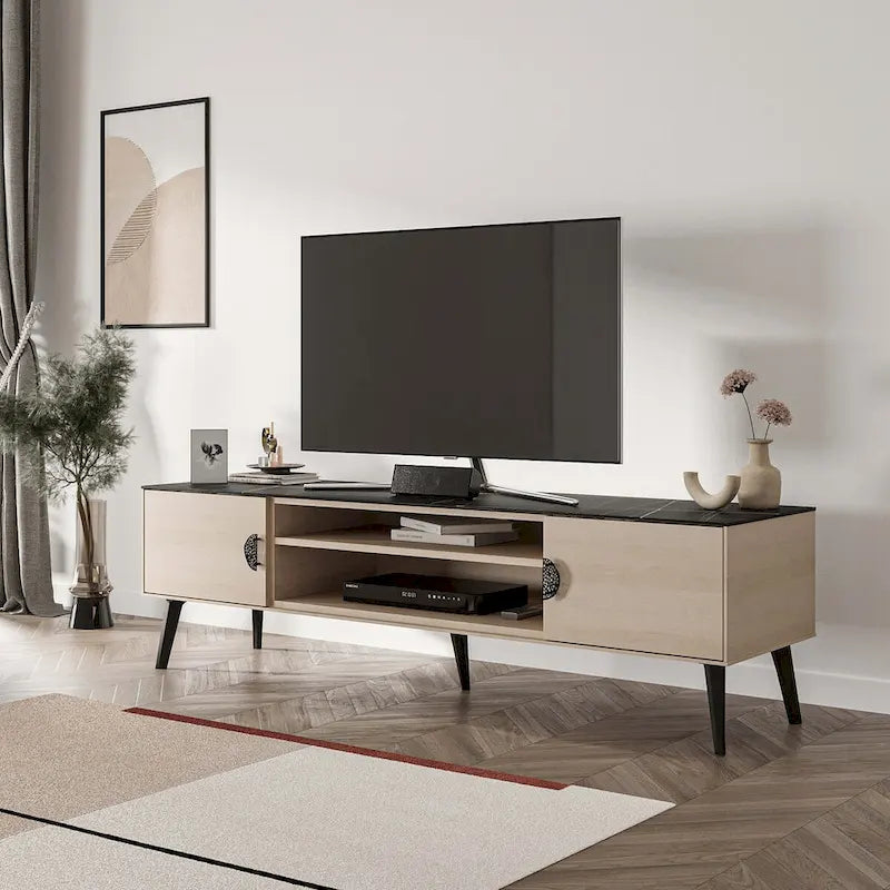 Meuble TV style Mid-Century Modern 180 cm