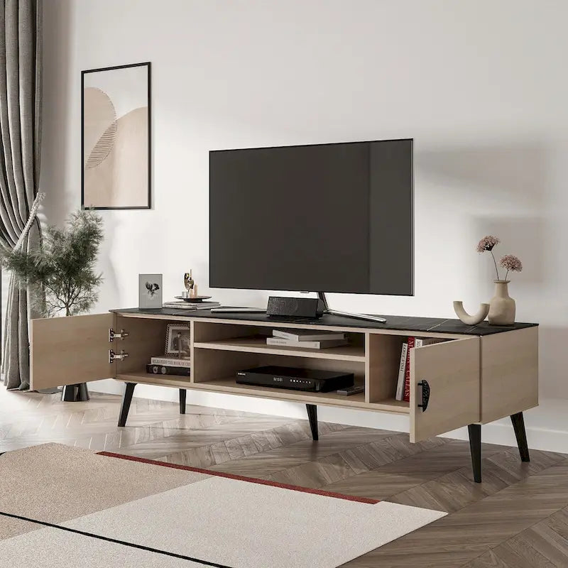 Meuble TV style Mid-Century Modern 180 cm