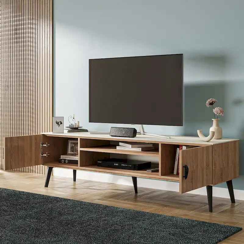 Meuble TV style Mid-Century Modern 180 cm