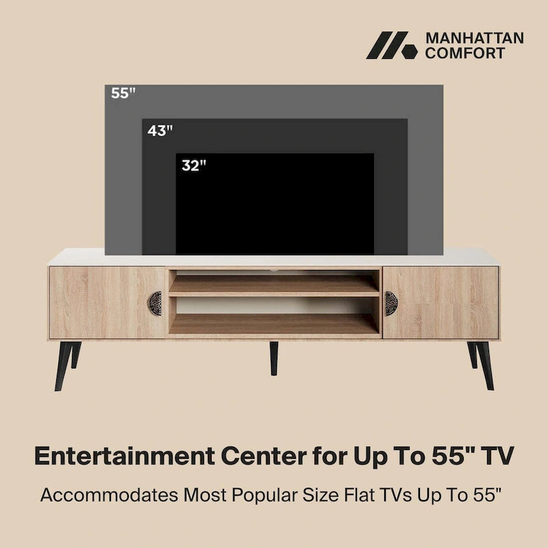 Meuble TV style Mid-Century Modern 180 cm