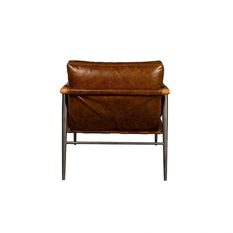 Fauteuil d'appoint en cuir, chocolat