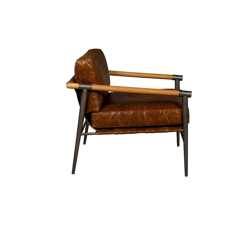 Fauteuil d'appoint en cuir, chocolat