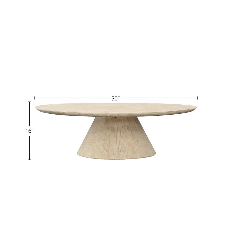 Table basse en bois de récupération, blanc cassé