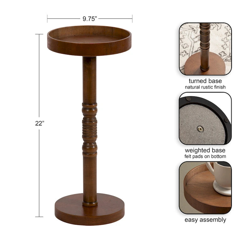 Table d'appoint sur piédestal - 10x10x22
