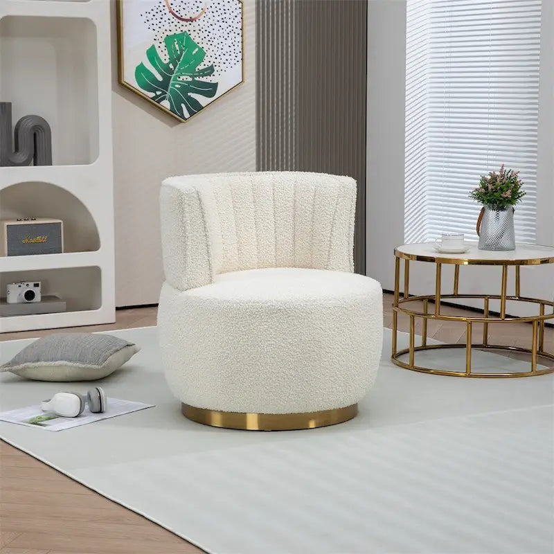 Fauteuil d'appoint pivotant à 360 degrés avec revêtement large