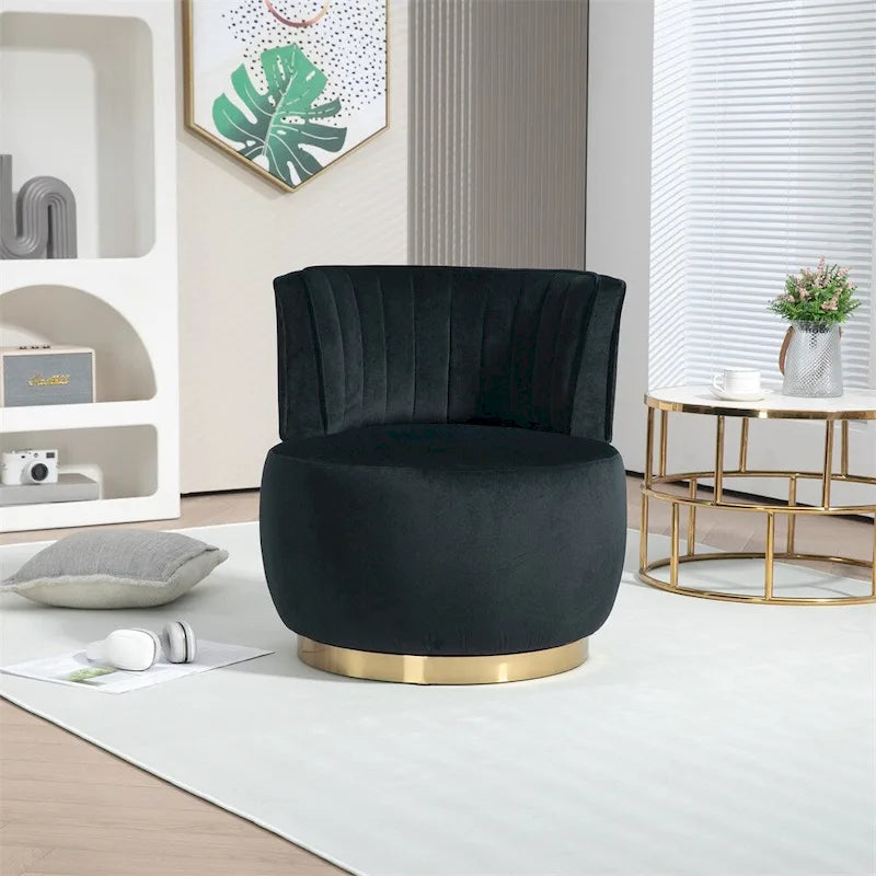 Fauteuil d'appoint pivotant à 360 degrés avec revêtement large