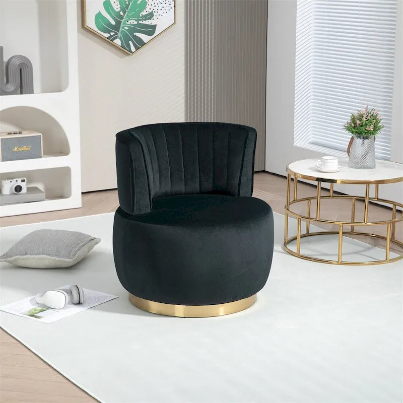 Fauteuil d'appoint pivotant à 360 degrés avec revêtement large
