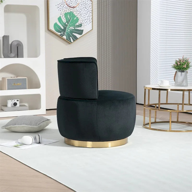 Fauteuil d'appoint pivotant à 360 degrés avec revêtement large