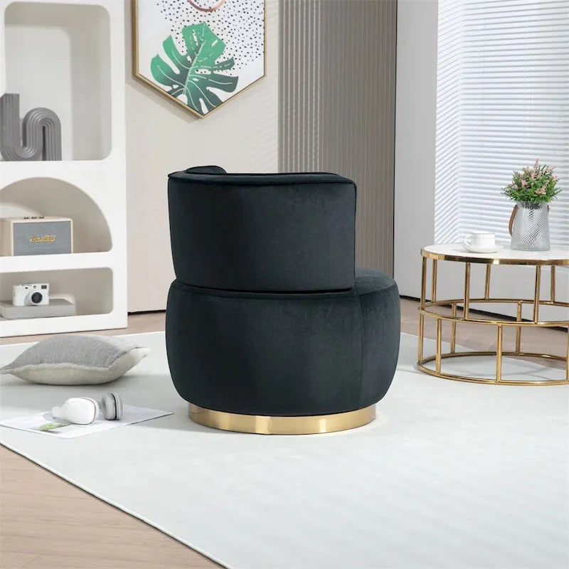 Fauteuil d'appoint pivotant à 360 degrés avec revêtement large