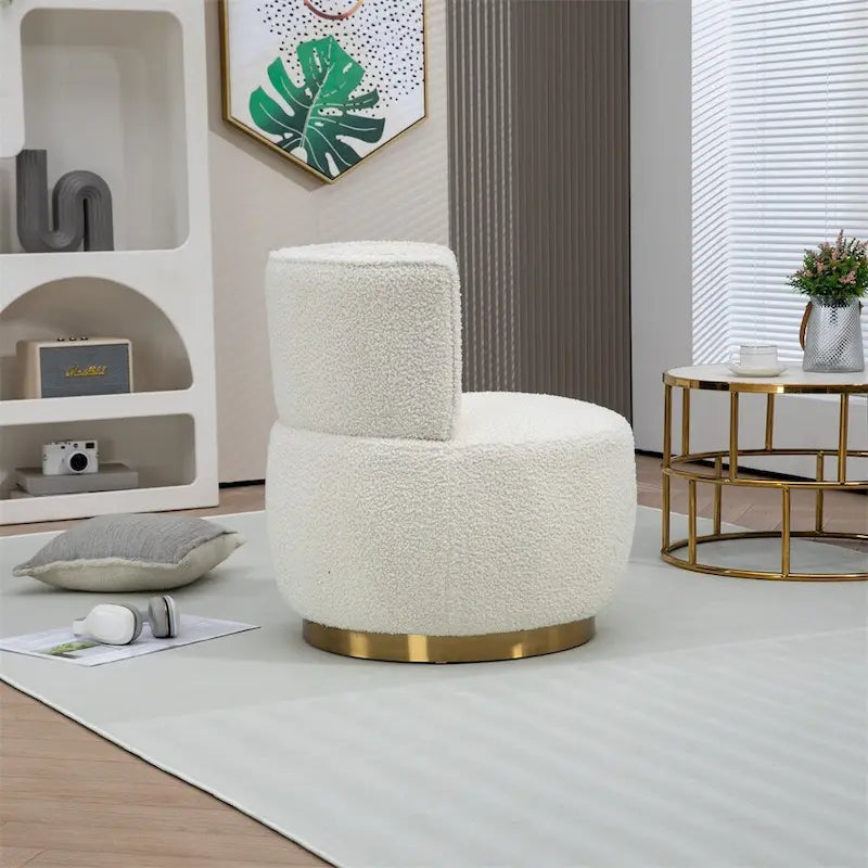 Fauteuil d'appoint pivotant à 360 degrés avec revêtement large