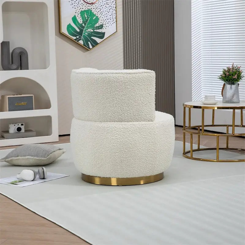 Fauteuil d'appoint pivotant à 360 degrés avec revêtement large