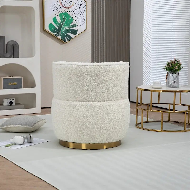 Fauteuil d'appoint pivotant à 360 degrés avec revêtement large