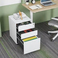 Caisson de rangement mobile à 3 tiroirs avec serrure pour dossiers format légal/lettre/A4/F4, entièrement assemblé avec roulettes