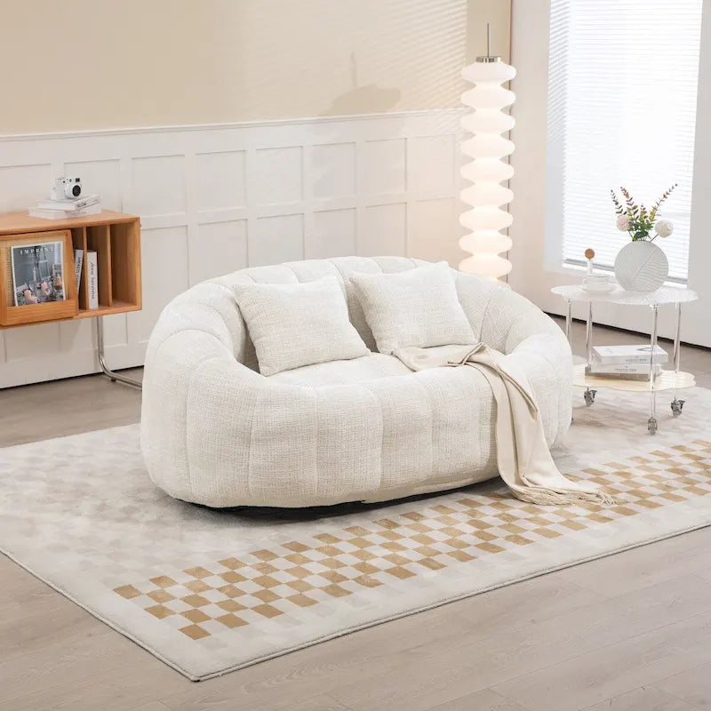 Fauteuil pouf à dossier haut pour adultes et enfants, intérieur et extérieur