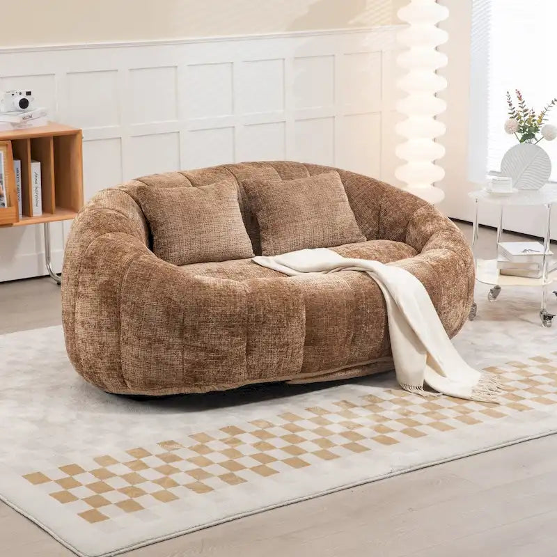 Fauteuil pouf à dossier haut pour adultes et enfants, intérieur et extérieur