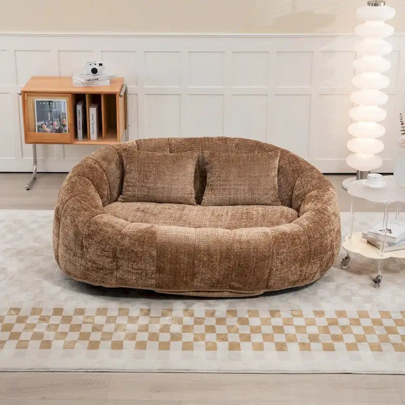 Fauteuil pouf à dossier haut pour adultes et enfants, intérieur et extérieur