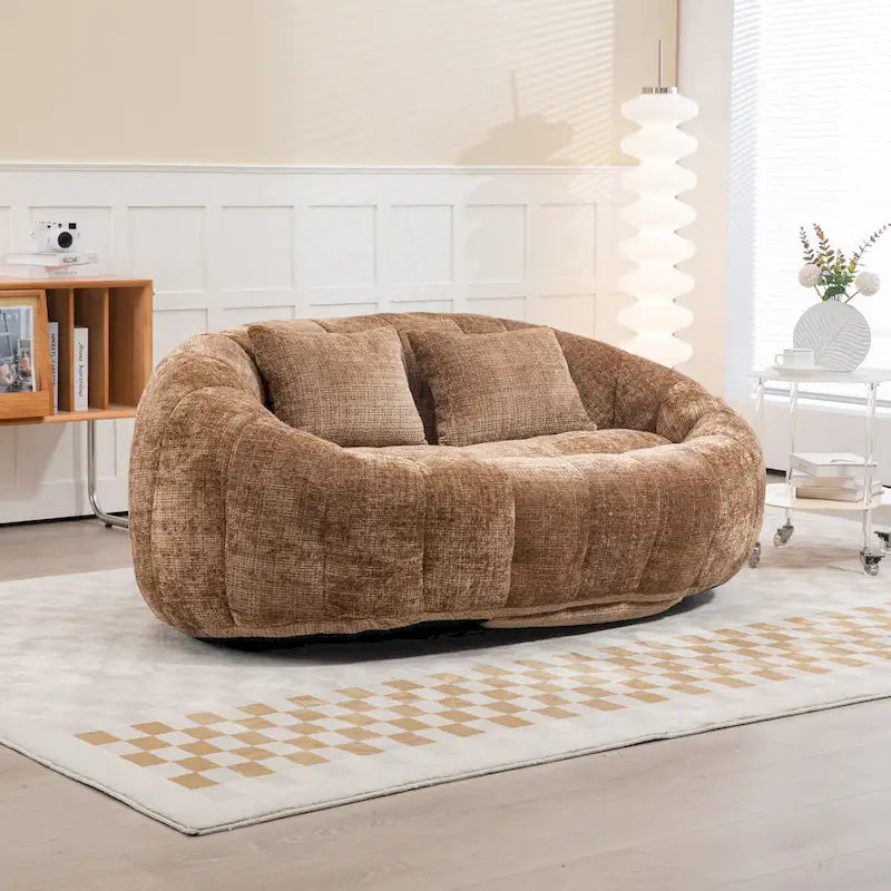 Fauteuil pouf à dossier haut pour adultes et enfants, intérieur et extérieur