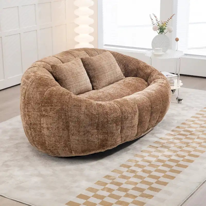 Fauteuil pouf à dossier haut pour adultes et enfants, intérieur et extérieur