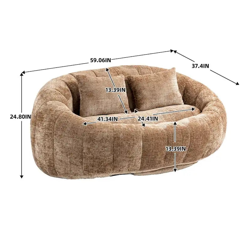 Fauteuil pouf à dossier haut pour adultes et enfants, intérieur et extérieur