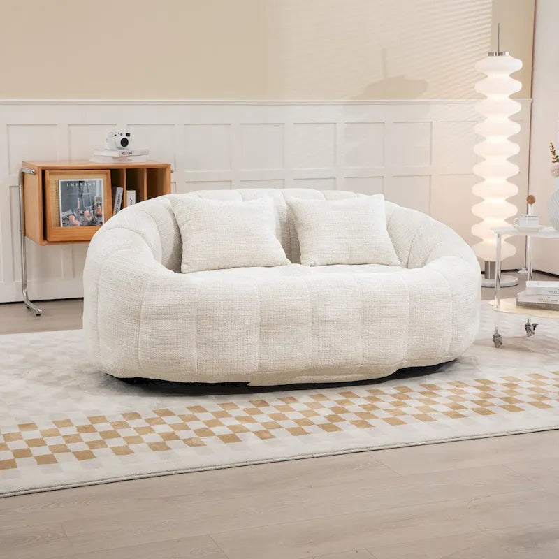 Fauteuil pouf à dossier haut pour adultes et enfants, intérieur et extérieur