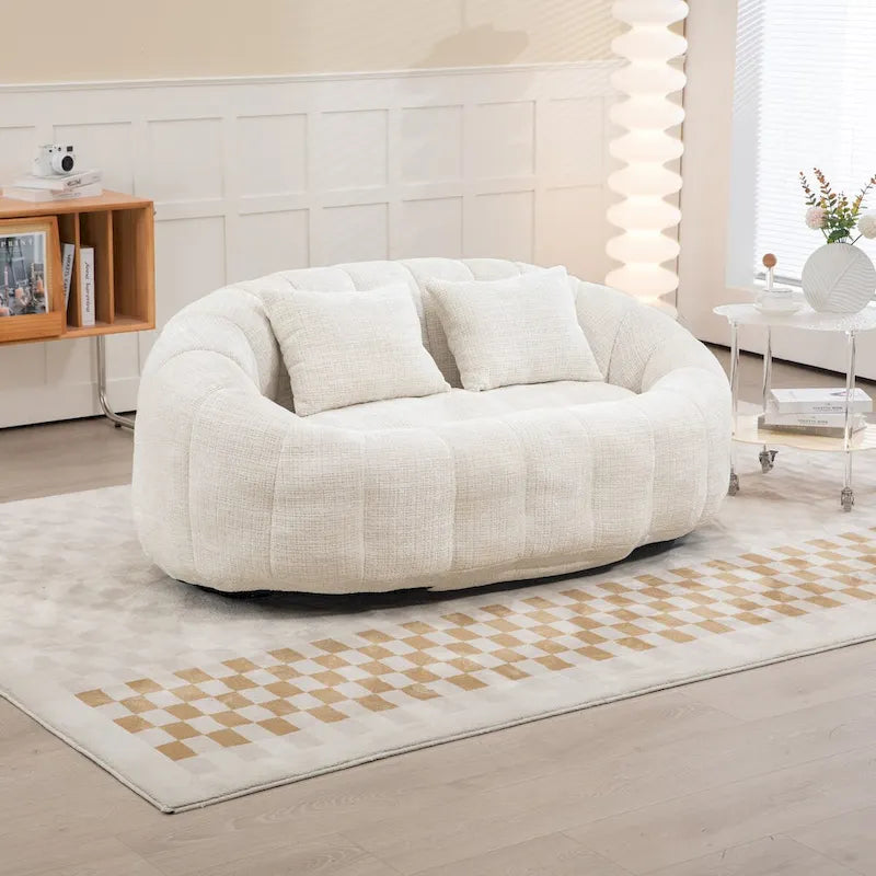 Fauteuil pouf à dossier haut pour adultes et enfants, intérieur et extérieur
