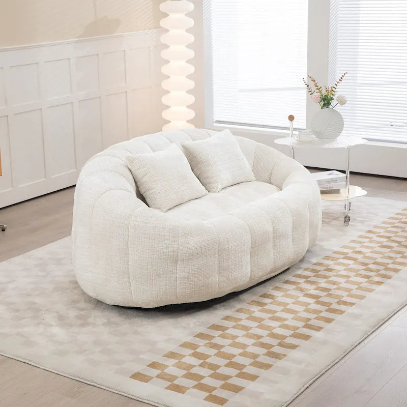 Fauteuil pouf à dossier haut pour adultes et enfants, intérieur et extérieur
