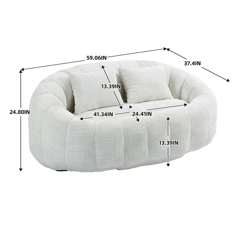 Fauteuil pouf à dossier haut pour adultes et enfants, intérieur et extérieur
