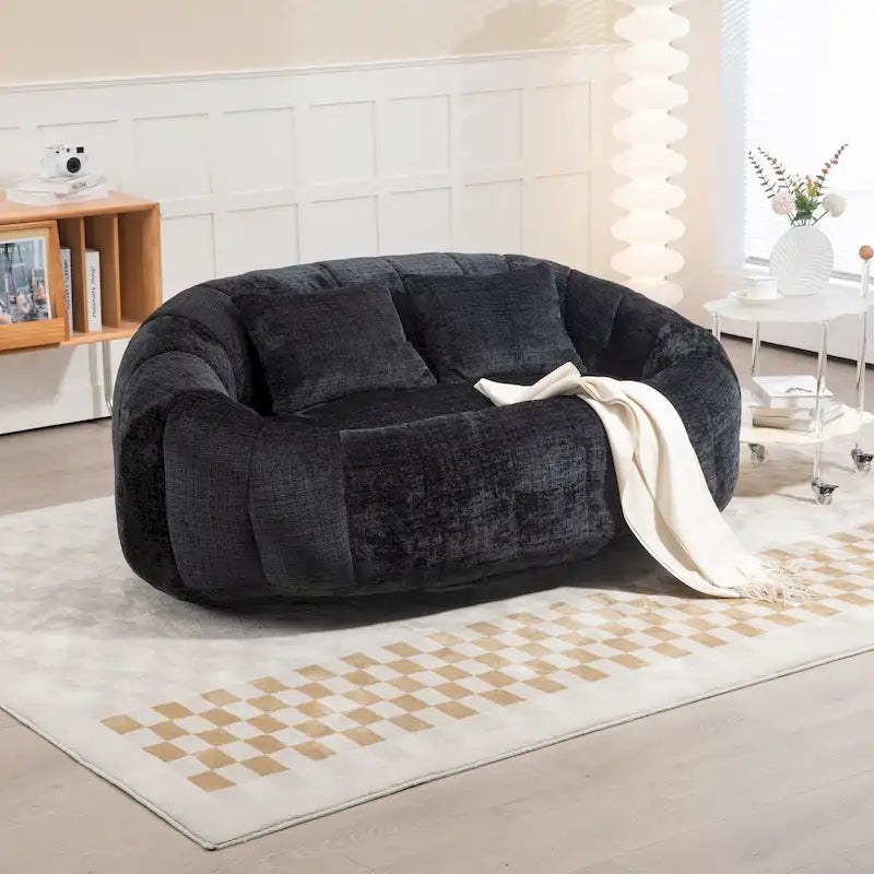 Fauteuil pouf à dossier haut pour adultes et enfants, intérieur et extérieur