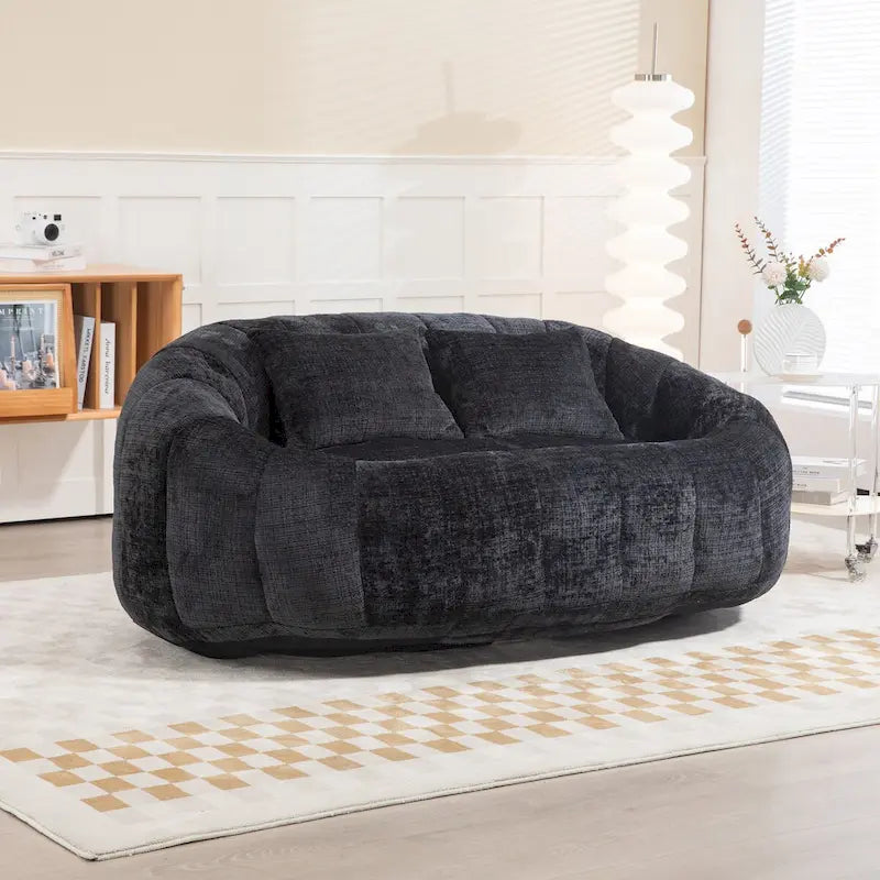 Fauteuil pouf à dossier haut pour adultes et enfants, intérieur et extérieur