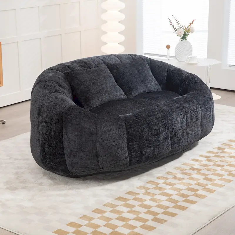 Fauteuil pouf à dossier haut pour adultes et enfants, intérieur et extérieur
