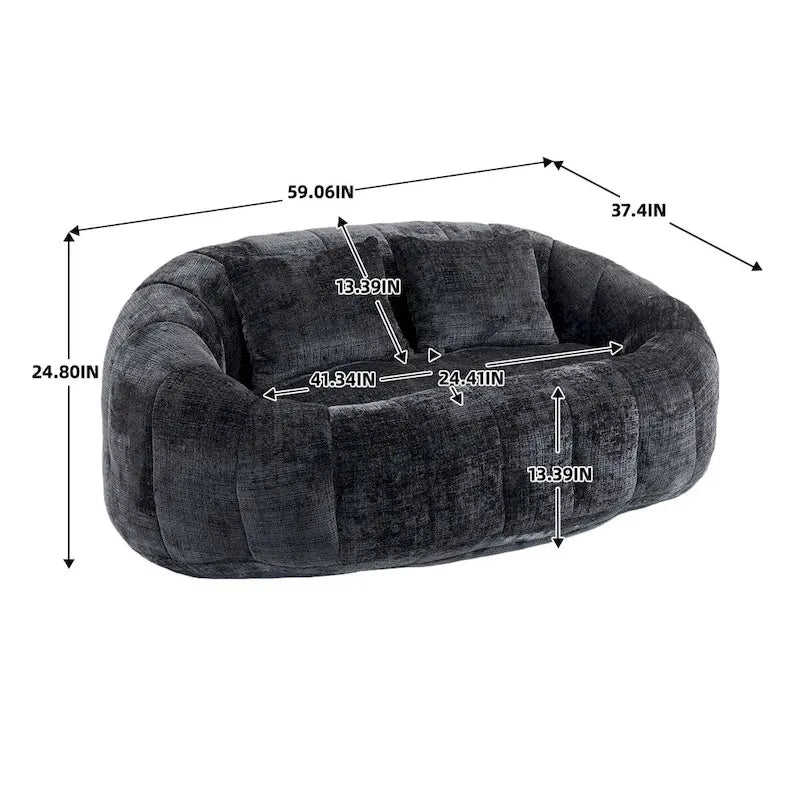 Fauteuil pouf à dossier haut pour adultes et enfants, intérieur et extérieur