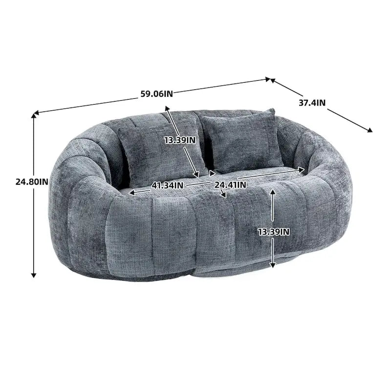 Fauteuil pouf à dossier haut pour adultes et enfants, intérieur et extérieur