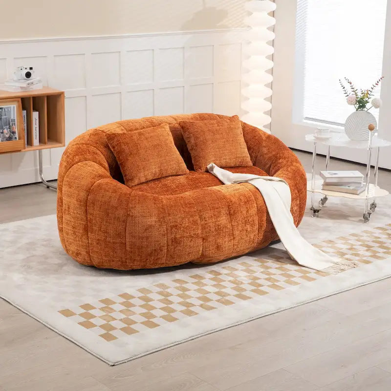 Fauteuil pouf à dossier haut pour adultes et enfants, intérieur et extérieur