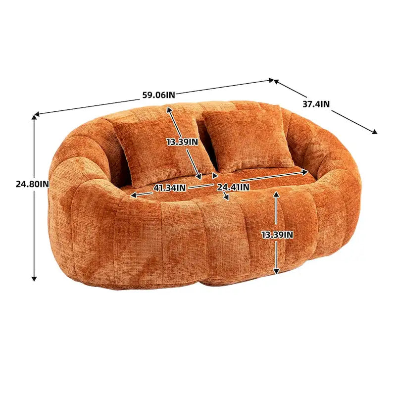 Fauteuil pouf à dossier haut pour adultes et enfants, intérieur et extérieur