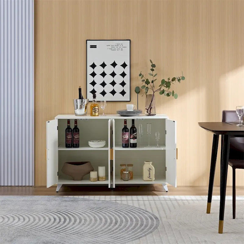Buffet avec 4 portes et étagères amovibles